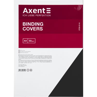 Обкладинка картонна Axent 2730-01-A "під шкіру", А4, 50 штук/уп., чорна (1/20)