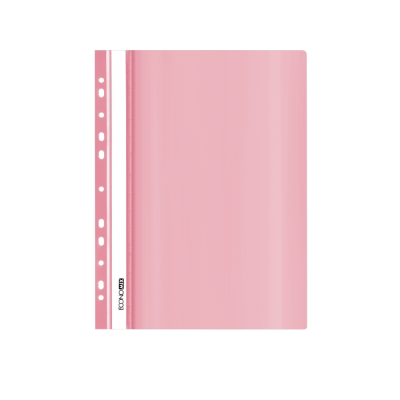 Папка-швидкозшивач А4 Economix з перфорацією, фактура "глянець", пастельна рожева (10/300)