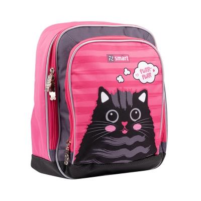 Рюкзак школьный SMART H-55 "Cat rules", розовый/черный