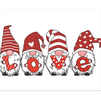 Набір для творчості алмазна картина Gnomes with love lettering Strateg розміром 40х50 см кв (SK860