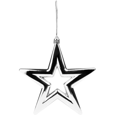 Новорічна іграшка Novogod'ko Зірка, 15cм, срібна, глянець