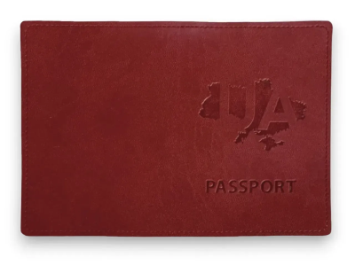 Обкладинка екошкіра Vivella Рassport UA на мапі бордо тиснення