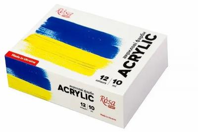 Набір акрилових фарб Ukraine 12x10мл, ROSA START