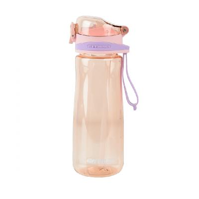 Бутылочка для воды с трубочкой, 600 мл, розовая