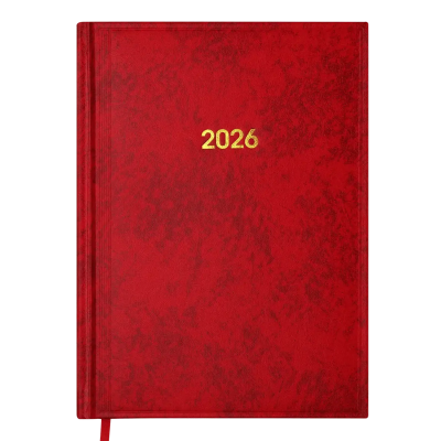 Щоденник датований 2026 BASE, А5, червоний