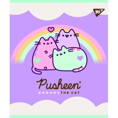 Зошит для записів А5/12 лін. YES "Pusheen" мат. ВДЛ+глітер