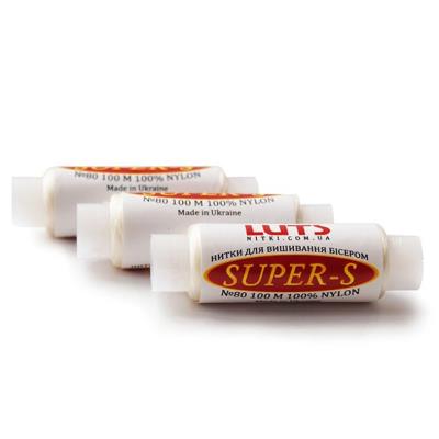 Нитка для бісеру Super-S 80 100 м колір Екрю Вир-к: LUTS textile