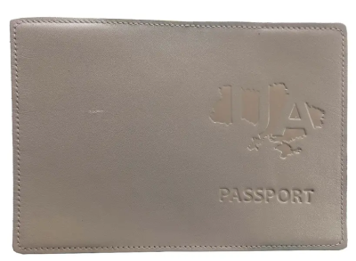 Обкладинка PASSPORT шкіра UA на мапі тиснення (беж 2) Обкладинка PASSPORT шкіра UA на мапі тиснення (беж 2)