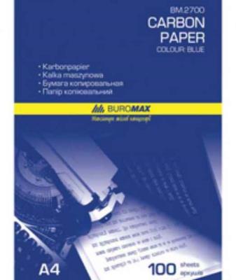 Папір копіювальний Buromax 210x297мм, 100 аркушів, синій (5/50)