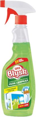 Очисник для скла і дзеркал Super Blysk з нашатирним спиртом Зелене яблуко 500 мл (24 шт/ящ) Очисник для скла і дзеркал Super Blysk з нашатирним спиртом Зелене яблуко 500 мл (24 шт/ящ)
