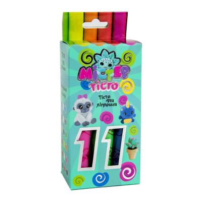 Набор теста для лепки 30572 "Мистер тесто", 11 цветов в коробке 13,3-6,8-4,3 см, 3+