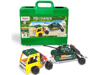 Металевий конструктор з електромотором у пластиковому кейсі "MECHANIX" Тягач (353елм/5мод) Металевий конструктор з електромотором у пластиковому кейсі "MECHANIX" Тягач (353елм/5мод)