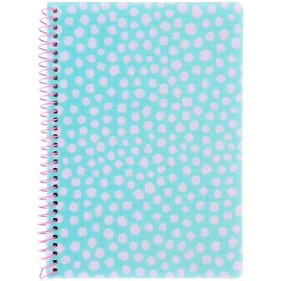 Блокнот на спіралі пласт. обкл., А5, 80 арк.,кл., блакитний Блокнот на спіралі пласт. обкл., А5, 80 арк.,кл., блакитний