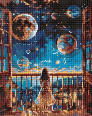 Набір з алмазною мозаїкою "Мрійлива ніч" 40х50см