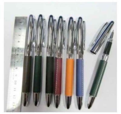 Ручка металева, капілярна, Baixin, шкіра, mix6, RP960(-2-3-4-6-7} (1/12)
