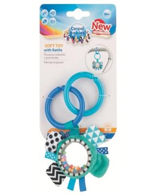 Canpol babies іграшка плюшева з брязкальцем 0+ Zig Zag синя стрічка Canpol babies іграшка плюшева з брязкальцем 0+ Zig Zag синя стрічка