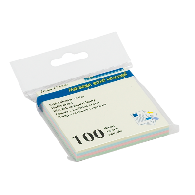 Блок для заметок 76х76мм, 100л., Декор пастель (4 цв. Х 25 л.)