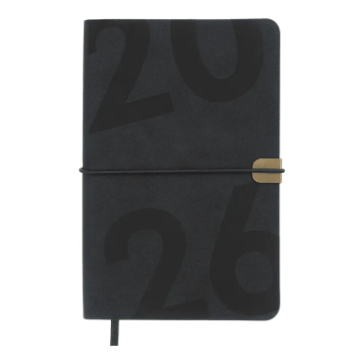 Щоденник датов. 2026 BEST, A6, синій, штуч. шкіра