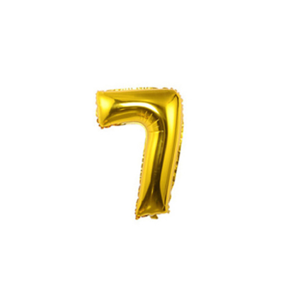Кульки повітряні, фольговані, золото, 40", цифри, 7, Імп. (10/2000) Кульки повітряні, фольговані, золото, 40", цифри, 7, Імп. (10/2000)