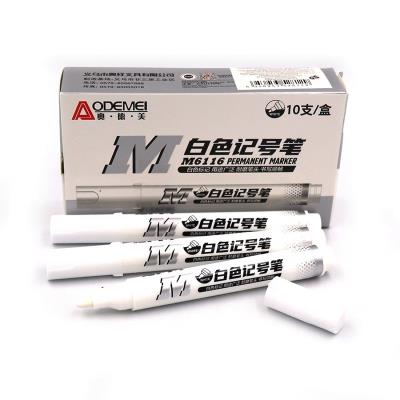 M6116 Маркер перманент. Aodemei, білий 10/етик