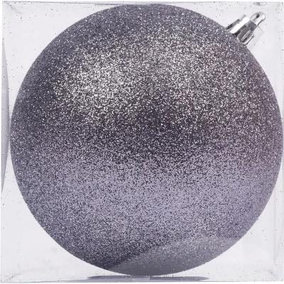 Новорічна куля Novogod'ko, пластик, 10 cм, сірий графіт, гліттер Новорічна куля Novogod'ko, пластик, 10 cм, сірий графіт, гліттер