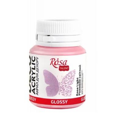 Акрил для декору, Рожевий світлий (33), глянцевий, 20 мл, ROSA Talent (1)