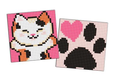 Набір з алмазною мозаїкою на магнітній основі для дітей "Пухнасті обійми" 9x9см