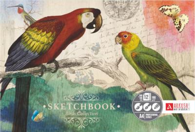 Скетчбук клееный А4 12л, 285*195 190г/м, 1ЅВА41901 Птицы