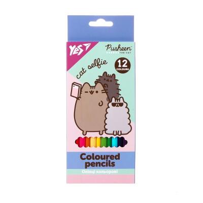 Олівці кольорові Yes 12 кол. "Pusheen"