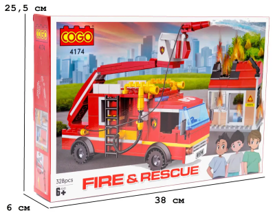 *Конструктор "Пожежники" (328 елм.) Водомет / COGO
