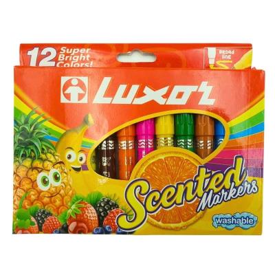 3065 Набір фломастерів с запахом "Luxor" "Scented" фрукт. запах, 12кол., 1шт/етик