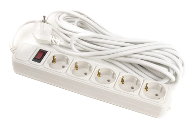 Мережевий фільтр PowerPlant 7 м, 3х1.5мм2, 10А, 5 розеток, євростандарт (JY-1056/7)