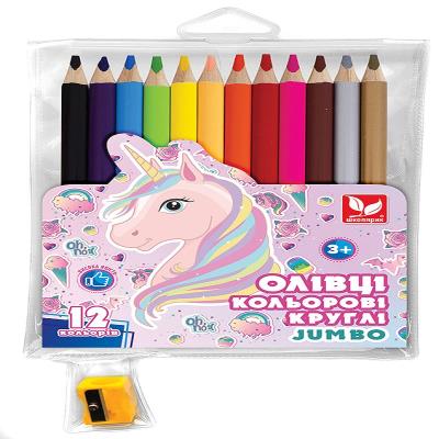 Олівці кольорові круглі Джамбо Crayons Unicorn 12 кольорів + чинка Олівці кольорові круглі Джамбо Crayons Unicorn 12 кольорів + чинка