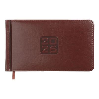 Щотижневик датов. 2026 кишеньк. BRAVO, 153*87, коричневий, штуч. шкіра/поролон