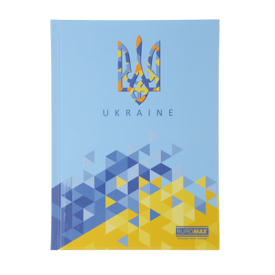 Блокнот UKRAINE, А5, 96л., ячейка, соч. обкл., глян. лам., голубой, BM.24511101-14