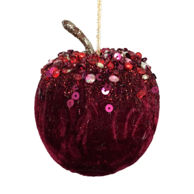 Прикраса декоративна Yes! Fun "Яблуко", 8см, бордо