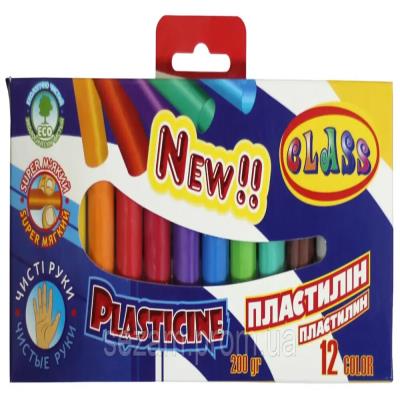 Пластилін "Чисті руки" 12кол., квадратн., ECO, 200гр., 7627-2С, CLASS