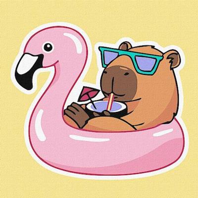 Набір для розпису по номерах для дітей "Капібара у відпустці" 40х40см