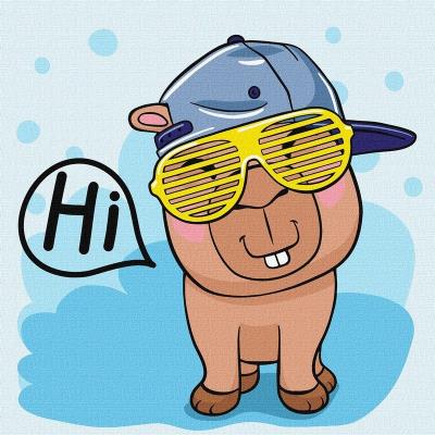 Набір для розпису по номерах для дітей "Привіт, Капібара" 30х30см Набір для розпису по номерах для дітей "Привіт, Капібара" 30х30см