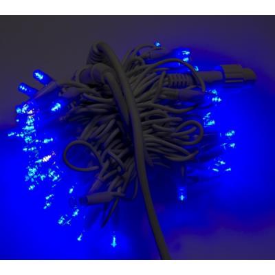 Вулична 100 LED, 10м, білий каучук 3,3мм, синя+FLASH 