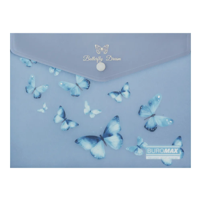 Папка конверт на кнопці ARABESKI, А5, матовий напівпрозорий, пластик, синій електрик