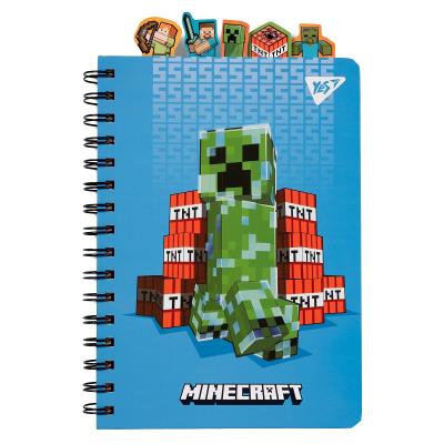 Блокнот YES А5, 80 л. cпіраль з фігурн. роздільниками "Minecraft"
