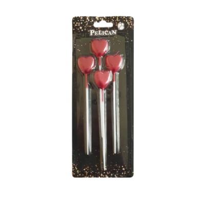 Набір свічок "СЕРДЕЧКО на палочці" 4шт/уп, ЧЕРВОНИЙ (24/480) Набір свічок "СЕРДЕЧКО на палочці" 4шт/уп, ЧЕРВОНИЙ (24/480)