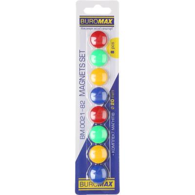 Комплект магнітів Buromax, 8шт, діаметр 20мм (1/12/384) Комплект магнітів Buromax, 8шт, діаметр 20мм (1/12/384)