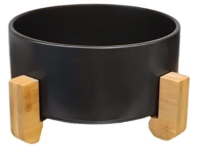 Салатник/Піала LED TRACE BLACK на бамбук.підст. /15.5 см (B010799)