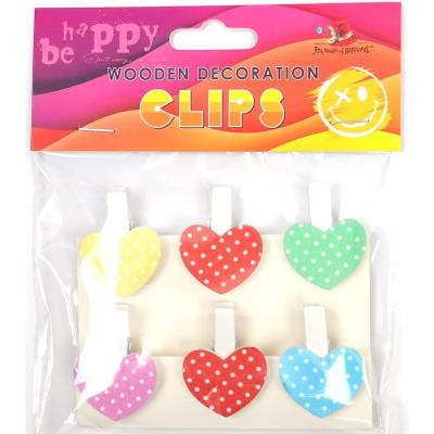 Дерев'яні декоративні затискачі, 6шт, 200184