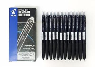 Ручка масляна, автоматична, BPGG-8R-F-BB, 0.7 мм, чорна, (1/10)
