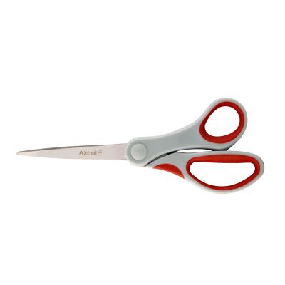 Ножницы Axent Duoton 6302-06-A, 20 см, с прорезиненными ручками, серо-красные