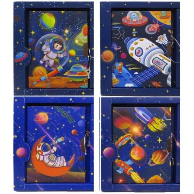 Блокнот в короб. на замочку "Space" 13,5*18*3см mix4,1шт/етик CT64946 