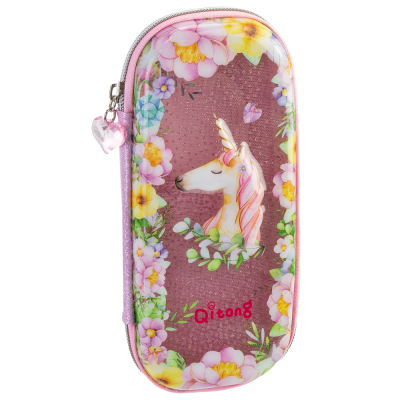 Пенал Cool4School з віконцем на 1 відділення на блискавці з органайзером, рожевий, QT-5751-Pink Пенал Cool4School з віконцем на 1 відділення на блискавці з органайзером, рожевий, QT-5751-Pink